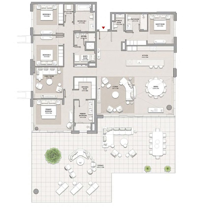 Crest Lane City Walk 4-BR Apartment Floor Plan